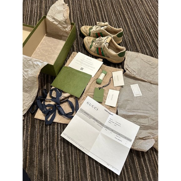 Gucci Screener GG Monogram Green Sneaker Women's EU 38.5 - Picture 3 of 4
